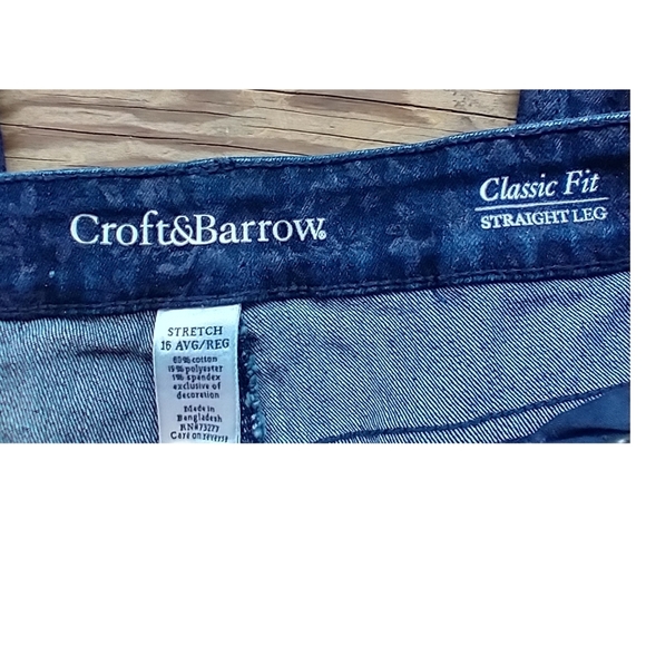 Croft & Barrow Printed Blue Jeans - Picture 5 of 6